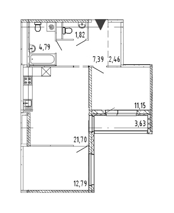 2-комнатная квартира 62.1 м², 16/21 эт., ЖК «Новые горизонты 2»